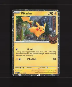 Pikachu 018/091 Paldean Fates Cosmos Holo Rare SWIRL Pokemon Card LP - Image 1