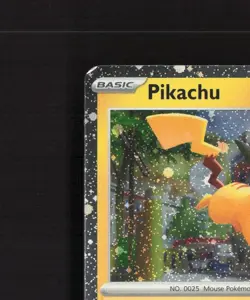 Pikachu 018/091 Paldean Fates Cosmos Holo Rare SWIRL Pokemon Card LP - Image 3