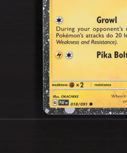 Pikachu 018/091 Paldean Fates Cosmos Holo Rare SWIRL Pokemon Card LP - Image 5