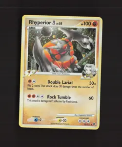 Rhyperior E4 32/111 Rising Rivals Holo Rare Pokemon Card DMG - Image 1