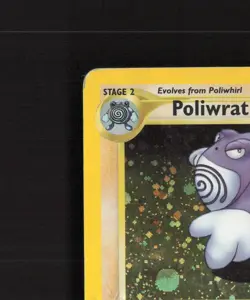 Poliwrath 9/75 Neo Discovery Rare Holo SWIRL Pokemon Card DMG - Image 3
