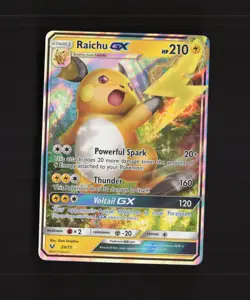 Raichu GX 29/73 Shining Legends Ultra Rare Holo Pokemon Card LP - Image 1