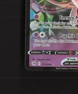 Mew V 113/264 Fusion Strike Ultra Rare Holo Pokemon Card LP+ - Image 5