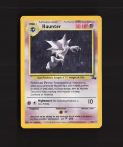 Haunter 6/62 WOTC Fossil Set Unlimited Rare Holo Pokemon Card DMG - Image 1