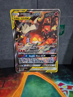 Pokemon TCG JUMBO Tag Team Card Reshiram & Charizard GX SM201 Promo - Image 1