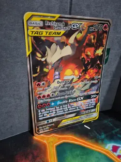 Pokemon TCG JUMBO Tag Team Card Reshiram & Charizard GX SM201 Promo - Image 3