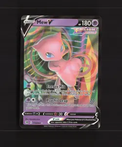 Mew V 113/264 Fusion Strike Ultra Rare Holo Pokemon Card NM - Image 1