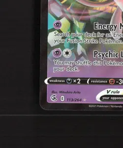 Mew V 113/264 Fusion Strike Ultra Rare Holo Pokemon Card NM - Image 5