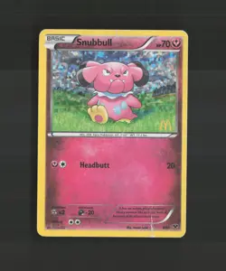 Snubbull 8/12 McDonalds Promo 2013 Holo Rare Pokemon Card DMG - Image 1