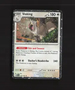 Slaking 162/193 Paldea Evolved Cosmos Holo Rare PARTIAL SWIRL Pokemon Card NM - Image 1