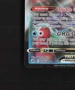 Inteleon VMAX 079/264 Fusion Strike Ultra Rare Holo Pokemon Card LP+ - Image 5