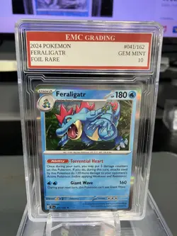FERALIGATR HOLO FOIL 2024 Pokemon RARE #041/162 Card GRADED 10 MINT - Image 1