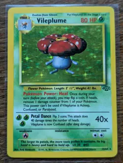 Vileplume Pokemon TCG Jungle Holo Card #15/64 Unlimited Rare - Image 1