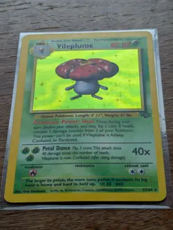 Vileplume Pokemon TCG Jungle Holo Card #15/64 Unlimited Rare - Image 2