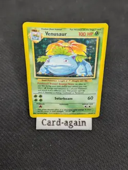 Pokemon TCG Venusaur Base Set Holo Unlimited Rare Card 15/102 - DMG - Image 1