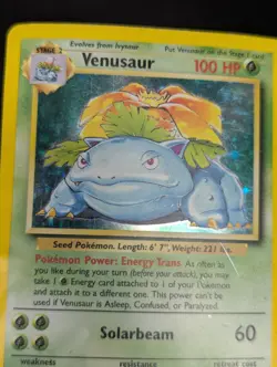 Pokemon TCG Venusaur Base Set Holo Unlimited Rare Card 15/102 - DMG - Image 5
