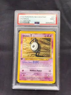 Pokemon Cards: 1st Edition Neo Destiny Rare : Unown G 27/105: PSA 9 - Image 1