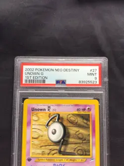 Pokemon Cards: 1st Edition Neo Destiny Rare : Unown G 27/105: PSA 9 - Image 3