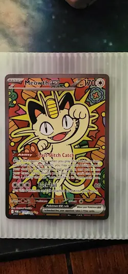 Meowth EX SIR Full Art Holo Rare Pokemon TCG Card 121/088 Perfect Order - Image 1
