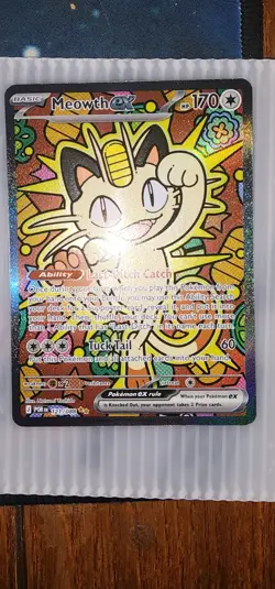 Meowth EX SIR Full Art Holo Rare Pokemon TCG Card 121/088 Perfect Order - Image 3