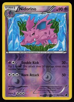 Reverse Holo Nidorino 44/116 Plasma Freeze Shigenori Negishi Pokemon TCG Card - Image 1