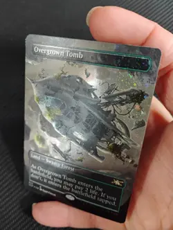 1x Overgrown Tomb ~~ Borderless - Galaxy Foil NM-Mint, English Unfinity MTG Magi - Image 2