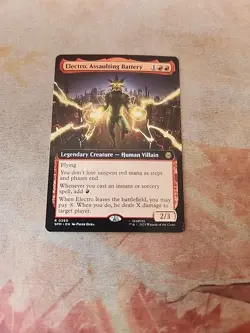 Electro, Assaulting Battery Extended Art Marvel's Spider-Man MTG NM - Image 1