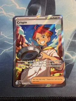 Pokemon TCG Trainer Crispin 164/142 Stellar Crown Ultra Rare Holo Card - Image 1