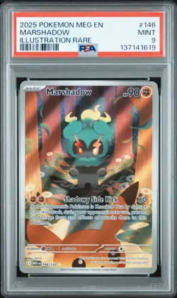 Marshadow Illustration Rare Pokemon Meg En-Mega Evolution 146 NM PSA 9 - Image 1