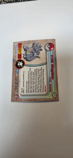Pokemon Topps Foil Series 2 #112 Rhydon Rainbow Foil Blue Logo TV Animation - Image 3
