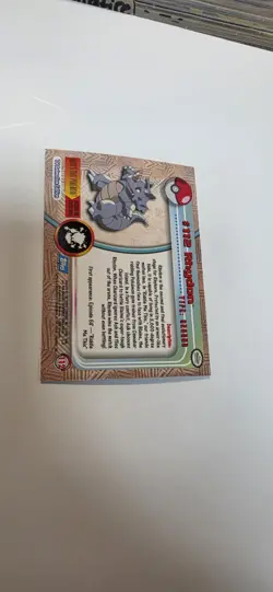 Pokemon Topps Foil Series 2 #112 Rhydon Rainbow Foil Blue Logo TV Animation - Image 4