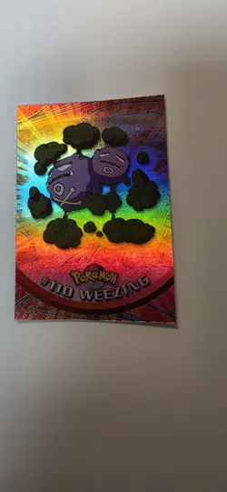 Topps Pokemon Foil Weezing #110 1998 Series 2 TV Animation Rainbow Foil - Image 1
