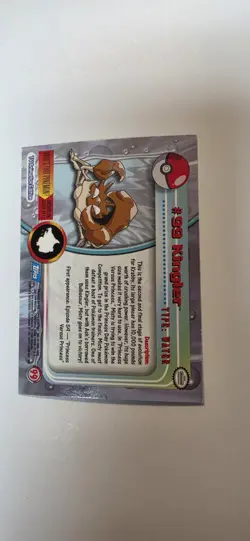 2000 Topps Pokemon TV Animation Series 2 Rainbow Foil Kingler #99 - Image 3