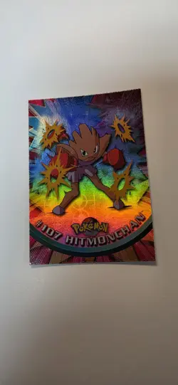 Pokemon Topps Foil Rainbow #107 Hitmonchan Blue Label Series 2 - Image 1
