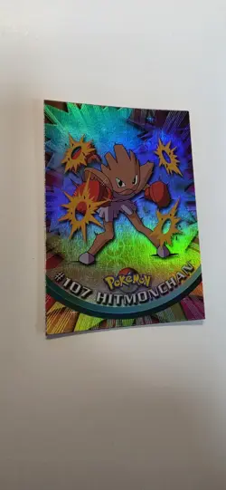 Pokemon Topps Foil Rainbow #107 Hitmonchan Blue Label Series 2 - Image 2