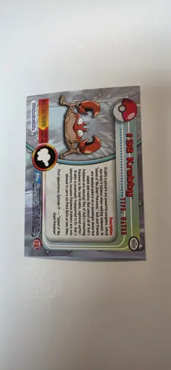 2000 TOPPS Chrome Pokemon Krabby #98 TV Animation - Series 2 Holo Foil Rainbow - Image 3