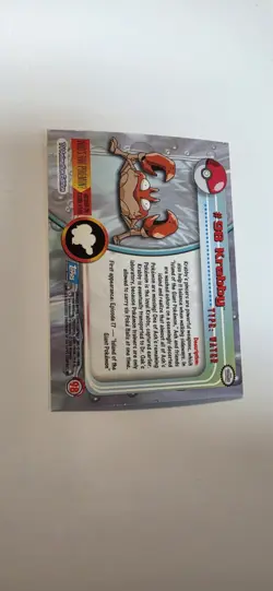2000 TOPPS Chrome Pokemon Krabby #98 TV Animation - Series 2 Holo Foil Rainbow - Image 4