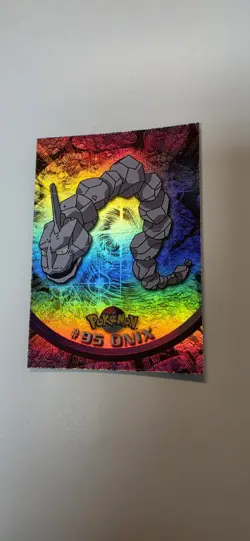 Pokemon Topps Onix Rainbow Foil TV Animation Edition Series 2 #95 2000 - Image 1
