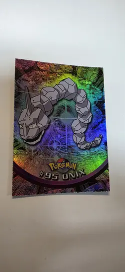 Pokemon Topps Onix Rainbow Foil TV Animation Edition Series 2 #95 2000 - Image 2