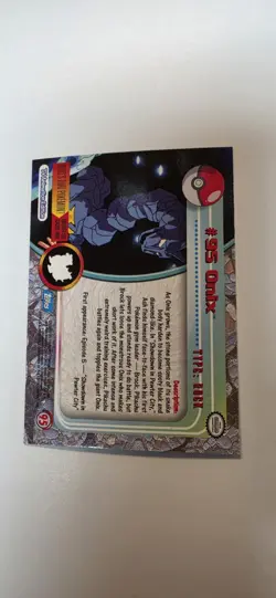 Pokemon Topps Onix Rainbow Foil TV Animation Edition Series 2 #95 2000 - Image 3