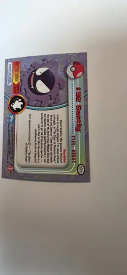 Pokemon Topps 2000 Series 2 Blue Logo Gastly #92 Foil - Image 3