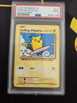 2016 Pokemon Xy Evolutions #111 Surfing Pikachu Evolutions PSA 9 - Image 3
