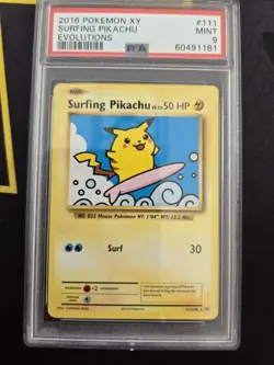 2016 Pokemon Xy Evolutions #111 Surfing Pikachu Evolutions PSA 9 - Image 5