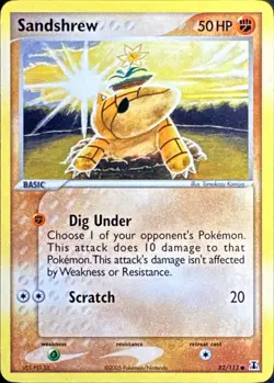 Sandshrew 82/113 Common Delta Species Pokemon Near Mint - Image 1