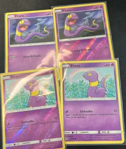 4x Card Pokemon Portuguese - 4x Ekans Hidden Fates Low Pop Combo - Image 1