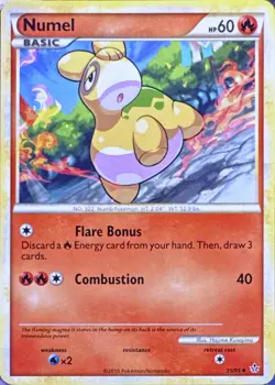 Numel 35/95 Uncommon HGSS Unleashed Pokemon Near Mint - Image 1