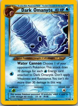 Dark Omanyte 37/105 Uncommon Neo Destiny Pokemon Unlimited Near Mint - Image 1