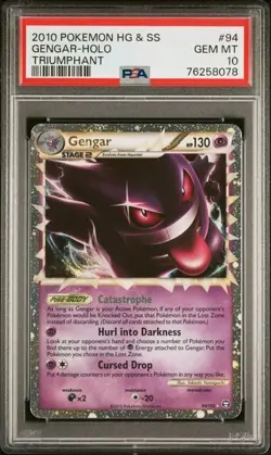 PSA 10 GENGAR PRIME TRIUMPHANT HOLO HEART GOLD & SOUL SILVER POKEMON GEM MINT - Image 1