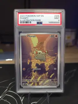 2024 POKEMON SSP EN-SURGING SPARKS ILLUSTRATION RARE #205 PHANPY PSA 9 - Image 1