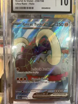 2023 Pokemon Great Tusk EX 230/198 Sv01: Scarlet & Violet Ultra Rare Holo CGC 10 - Image 2